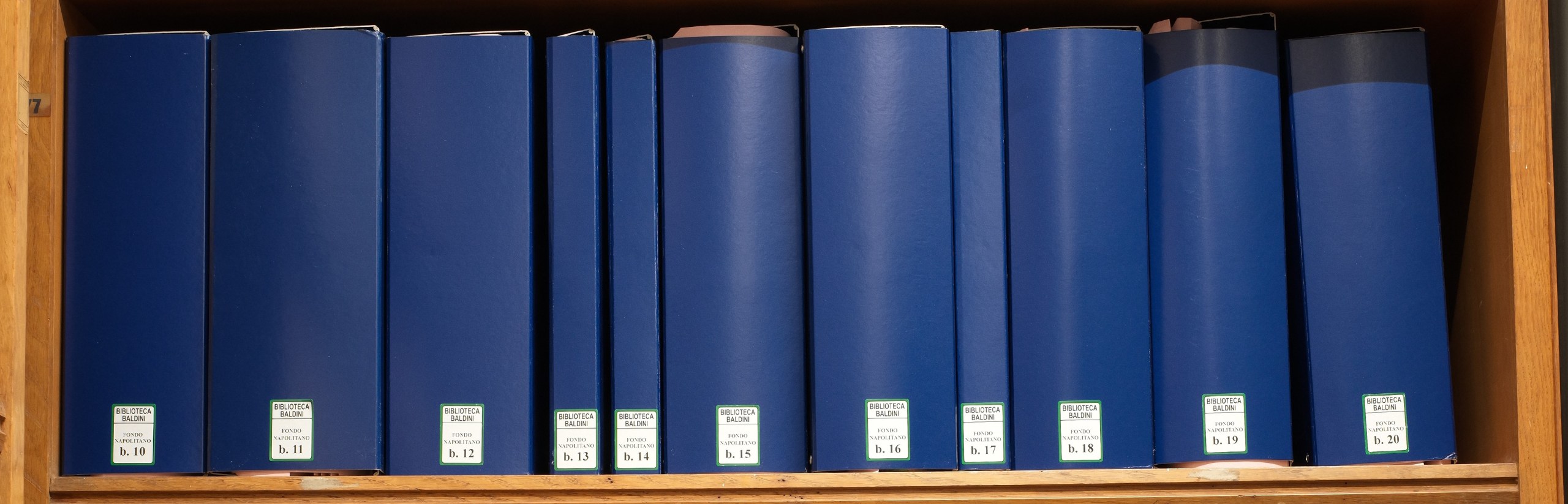 Foto che rappresenta alcuni volumi del Fondo Napolitano